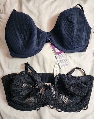 Adore Me 36DDD Balconette Underwire Back Closure X2 New With Tags