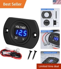 Compact DC 8-48V Digital Voltmeter with Blue Light for Easy Battery Monitoring