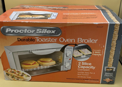 Proctor Silex Durable Toaster/Baker/ Oven Broiler Kitchen White 4 Slice 31116R 
