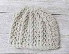 crochet handmade baby hat preemie beanie suede gray tan posts new