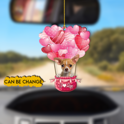 Chihuahua Dog Flying Balloons Ornament, Funny Dog Car Ornament Decor, Loved  Dog