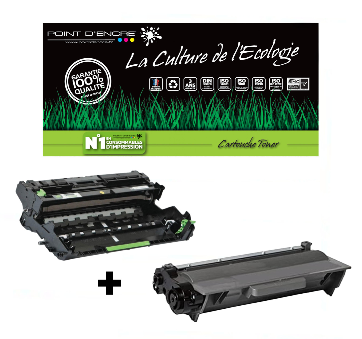 Toner noir TN3430 et tambour DR3400 pour gros volumes de documents de bureau
