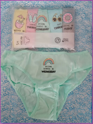 10 Mädchen Unterhose Slip Slips bunt bedruckt 158 164 170 176 C&A NEU