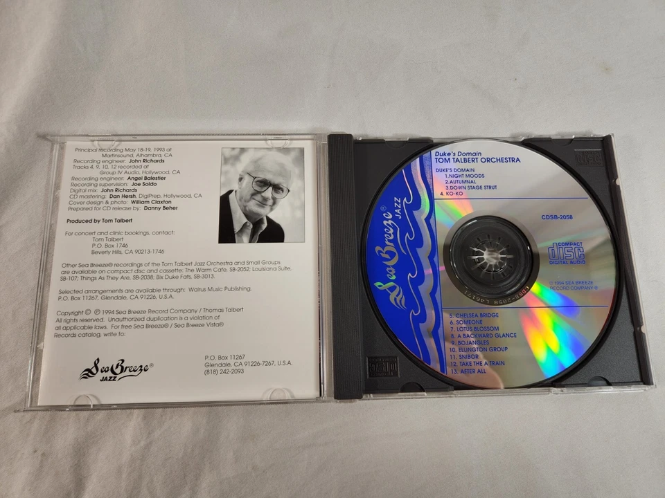 Tom Talbert Orchestra ~ Duke's Domain (CD, 1994) Big Band Bebop Jazz Fast Ship Foto 2 de 4