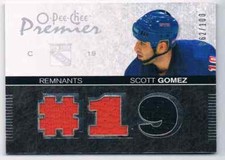 2007-08 O-PEE-CHEE PREMIER REMNANTS SCOTT GOMEZ TRIPLE JERSEYS 2 COLORS 062/100