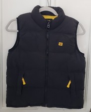 Boys Cat Equipment Puffer Vest Caterpillar 10/12 Black Yellow
