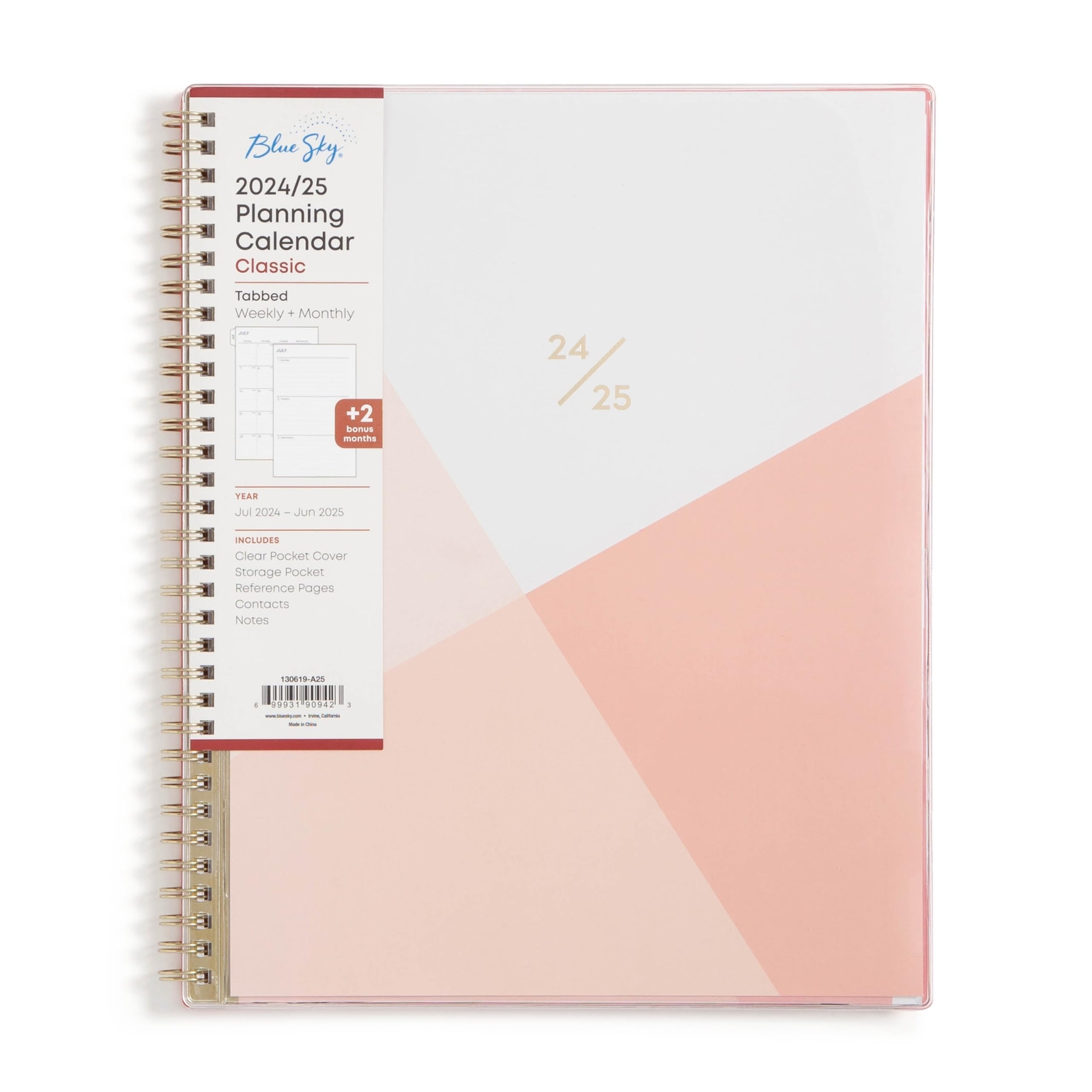 Blue Sky 2024-2025 Academic Year Weekly and Monthly Planner 8.5