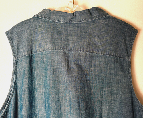 Lands End 3XL Sun Dress Shift Blue Cotton Sleeveless V-neck Beachy Coastal Short - Picture 6 of 12