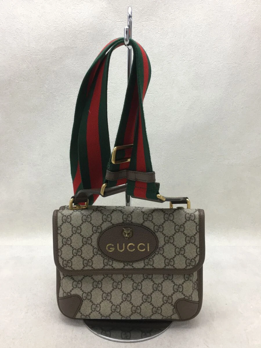 Gucci GG Supreme Tigers Messenger Black/Grey in Nylon with Silver