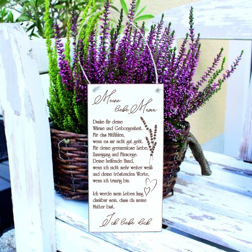 Schild Meine liebe Mama - Spruch Türschild Vintage Dekoschild 10 x 20 cm - Bild 2 von 2