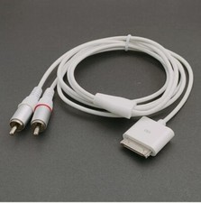 1.5meter 5feet Dock Connector to 2RCA Audio Cable for iPod iPhone 4
