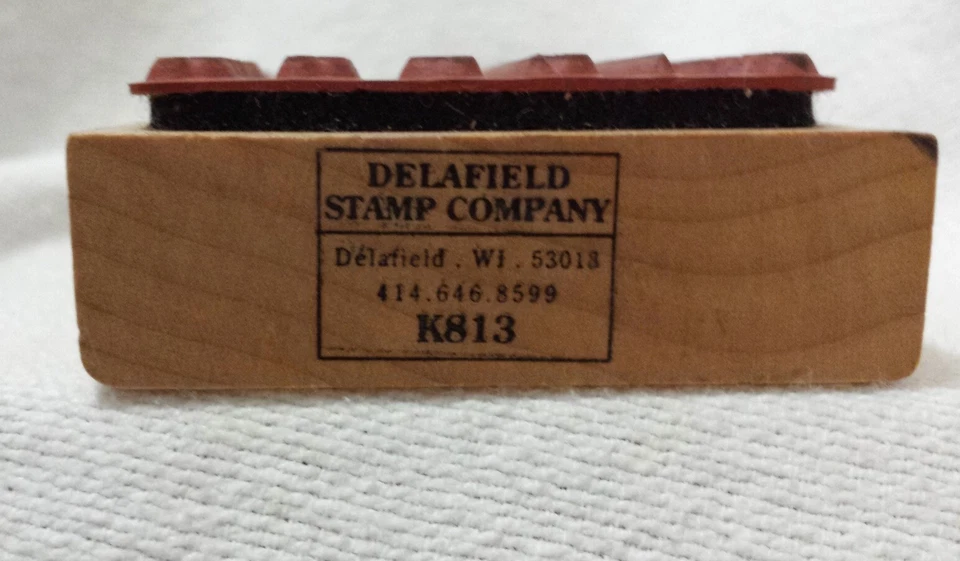 Carimbo de borracha Delafield 'Please Join Us For' convite de festa montagem em madeira K813 - Imagem 3 de 3