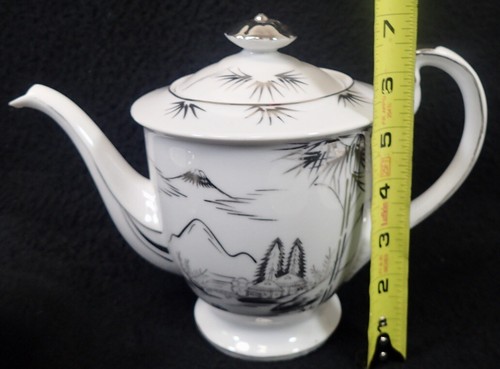 Kutani Vintage China Teil Tee Set Mt Fuji Bambus Wasser Szene Platin - Bild 2 von 12