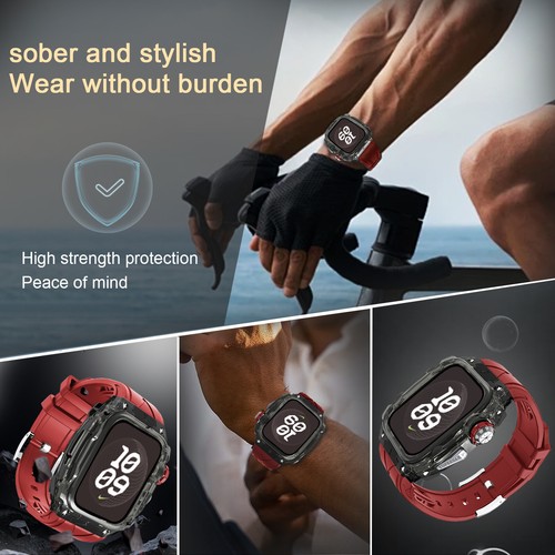 Do Apple Watch Series 10 46mm przezroczyste etui z paskiem ochrona wytrzymała - Zdjęcie 5 z 11