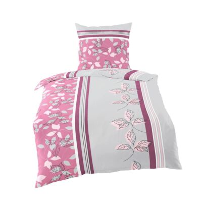 Bierbaum Microfaser Velours - Fleece Winter Bettwäsche 2 tlg. 135x200cm Rosa