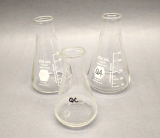 Kimble Kimax (2) 26500-250 250mL & 26650-125 125mL Erlenmeyer Flask SET OF 3