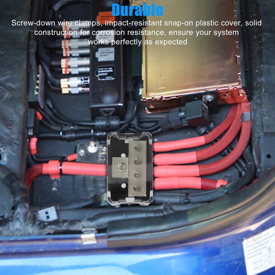 2PCS 1/0 Gauge Input to 2 x 1/0 Gauge Output Power/Ground Distribution Block Set - Image 3 of 4