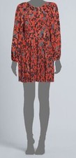 $325 Ulla Johnson Women's Red Silk Amaia Floral-Print Dress Size 4