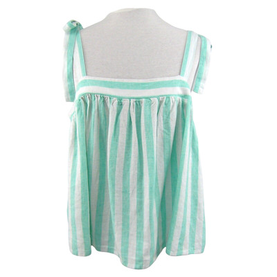 Stoney Clover Lane Target Green Stripe Tie Strap Tank Top Size L Linen Blend New