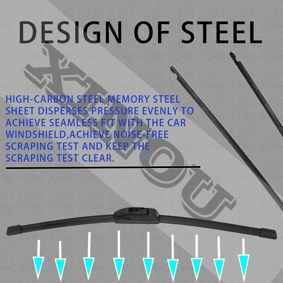 Juego de escobillas limpiaparabrisas delanteras + traseras XINOU para Infiniti FX35 2003-2010 calidad OEM Foto 3 de 4