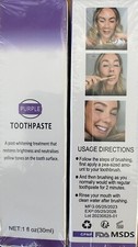 1 Count Purple Toothpaste for Teeth Whitening and Stain Removal for Adults New