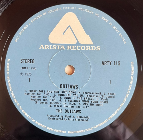 The Outlaws* – Outlaws - Vinyl LP 1975 - Gatefold - Play Tested EX - Picture 11 of 11