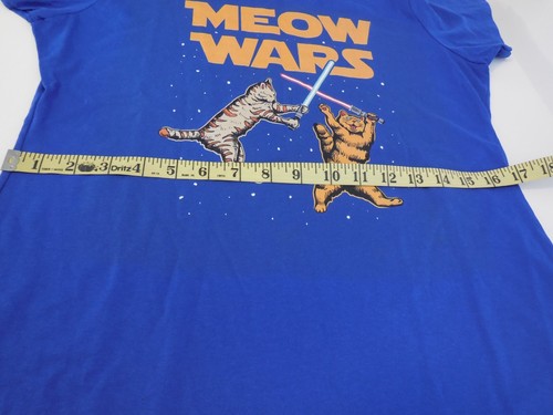NWT Port & CO "Meow Wars" Women's Size M Graphic T-Shirt Royal Blue 100% Cotton - 第 8/8 張圖片