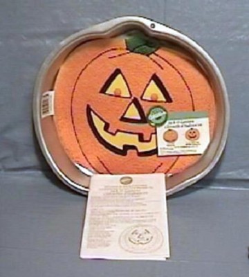 1995 Wilton LG HALLOWEEN PUMPKIN JACK-O-LANTERN Cake Pan Mold w/ Insert & Instr