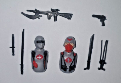 GI Joe Black Major Custom Cobra Officer & SNAKE EYES Action Figure Kit Parts Lot