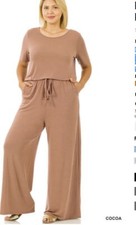 ZENANA OUTFITTERS Super soft short sleeve jumpsuit COMFY NEW