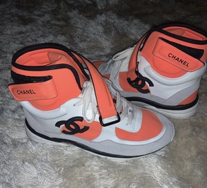 chanel sneakers high top orange