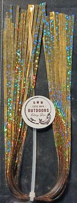 Flashabou 2mm, 11-1/2'' long, DISCO GOLD, Fly Tying, Lures, Jigs, Flash, Flies