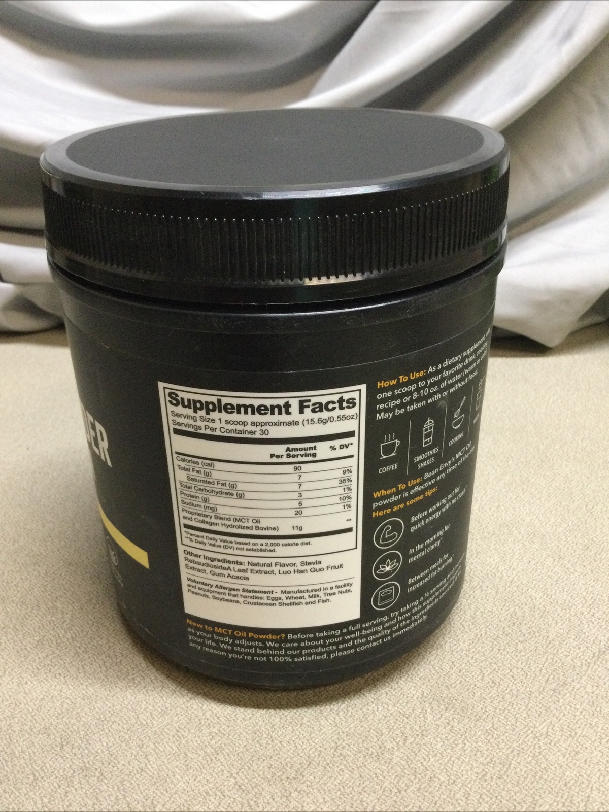 Bean Envy MCT Oil Powder + Collagen with Prebiotic Acacia Vanilla 1Lb