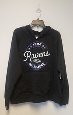 NFL BALTIMORE RAVENS 1996 SCRIPT BLACK HOODIE PULLOVER XLARGE, BLACK NEW