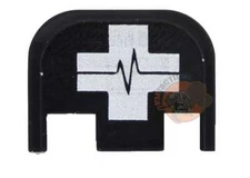 Medical Cross Engraved Slide Back Plate Aluminum Made USA for Glock G43