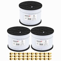 300M Koaxialkabel 3X 100M Sat Tv Koax Kabel 135Db 4-Fach Antennenkabel Satkabel