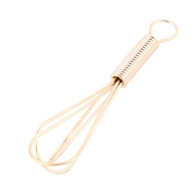 Edelstahl Hand Halten Ei Milch Kaffee Schneebesen Mischer Gold Ton  8cm Länge