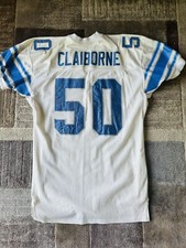 1999 Chris Claiborne Rookie Game Worn Authentic Detroit Lions Jersey Puma NFL 50