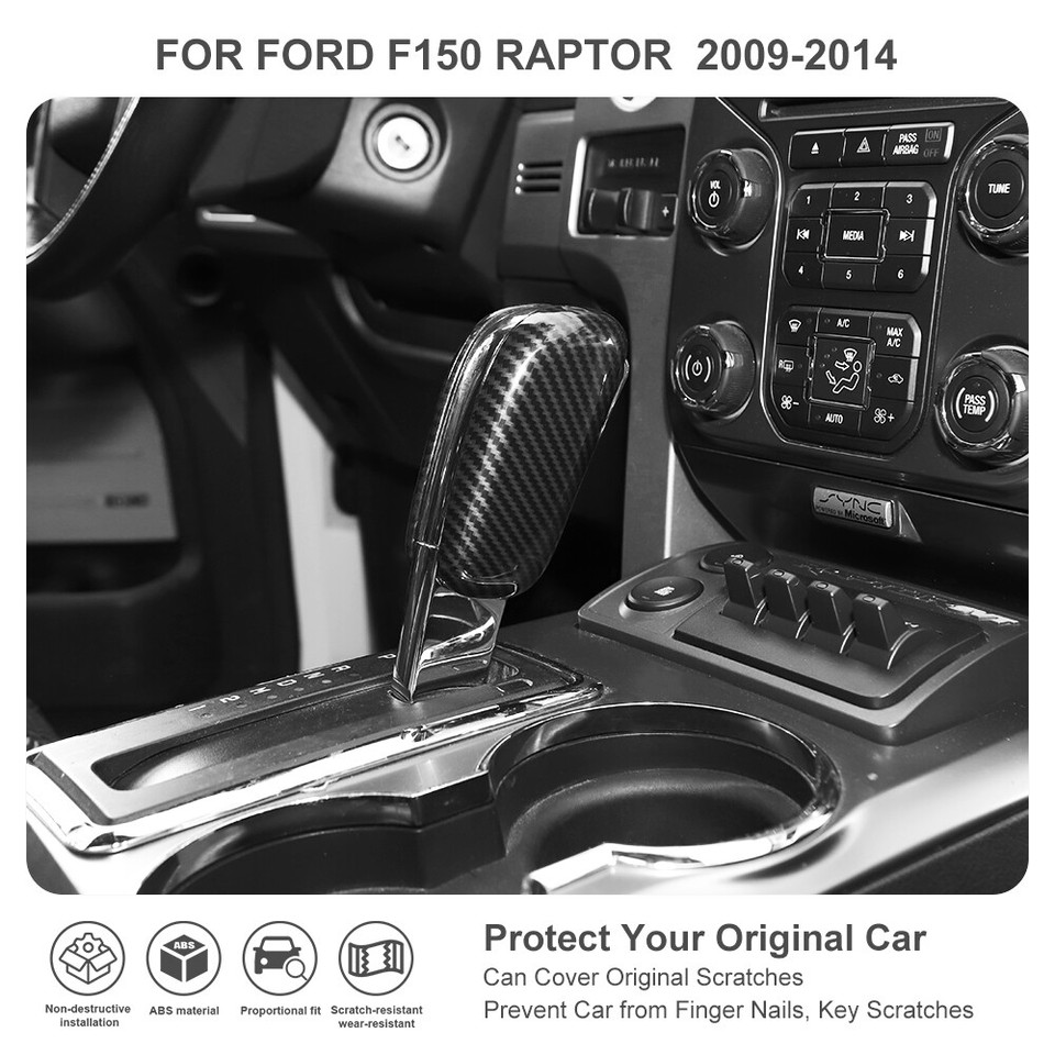 Gear Shifter Head Trim Cover Shift Knob Overlays For Ford F150 Raptor ...
