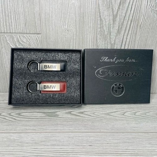 BMW Car Dealer Keychain Key Fob Ring Black / brown Leather Ferman Tampa Florida - Picture 7 of 7