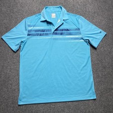 Callaway Polo Shirt Mens Medium Blue Striped Opti-Dri Short Sleeve Golf Top