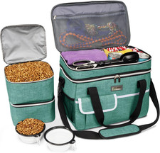 Dog Travel Bag for Supplies - Double-Layer Airline Approved Weekend Pet Travel O