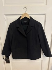 Talbots Women  s Black Blazer Swing Jacket Snap Front Size 8