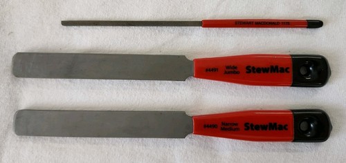 3 Stewart-Macdonald StewMac Double-Edge Slotting & Fret End File 4491 4490 1175