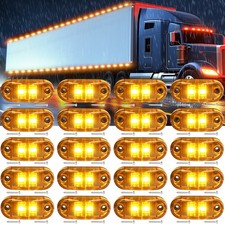 20x 2.5 Rectangle Marker Lights Amber Led Trailer Truck Fender Clearance Lights