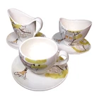 Red Wing Montmarte 6pc Dining Set Teacup Bowl Pitcher Plates VTG USA Earthenware