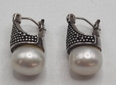 Suarti Designer 925 Sterling Silber Perlen Ohrringe durchbohrt.