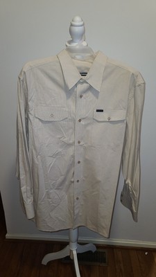 ROCAWEAR Tan Button Down Men Shirt Double Pocket 100%Cotton Size 2XL Y2K HipHop