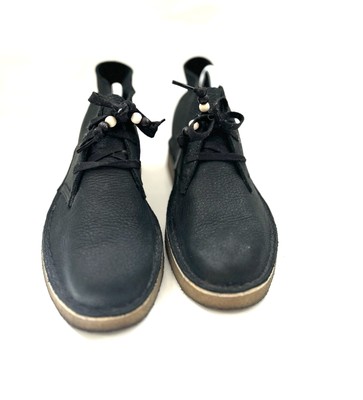 CLARKS ORIGINALS LADIES PRELOVED DESERT BLACK LEATHER CHUKKA BOOTS