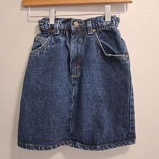 Vintage 80s Girls Levi's Denim Skirt Elastic Waist Size 10 Made in the USA